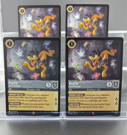 Disney Lorcana Pluto - Steel Champion 191/204 Whispers in the Well Rare 4 Cards - Image 1