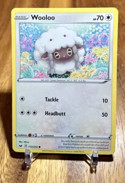 Wooloo 153/202 Non Holo Sword & Shield Pokemon Card NM - Image 1