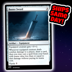 Buster Sword - Custom Art Magic: The Gathering Playtest Card - Commander EDH - Image 1