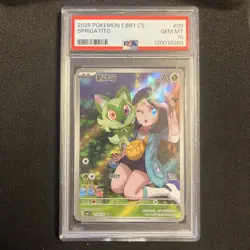 2025 POKEMON SIMPLIFIED CHINESE CBB1 C-GEM PACK VOL 1 #09 SPRIGATITO PSA 10 - Image 1