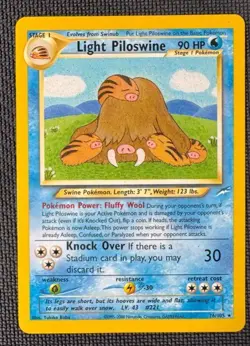 LIGHT PILOSWINE 26/105 R NEO DESTINY POKEMON LP - Image 1