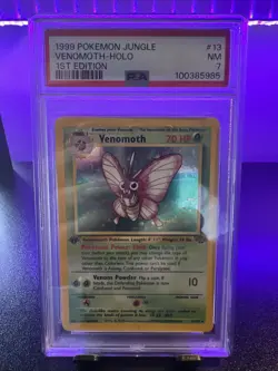 Pokemon TCG 1999 Venomoth #13/64 1st Edition Jungle Holo PSA 7 - Image 1
