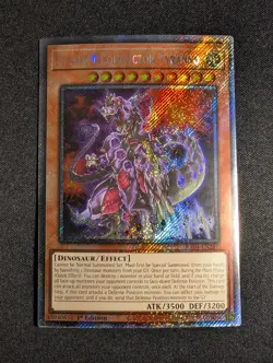 Yugioh - Ultimate Conductor Tyranno RA04-EN287 1st Platinum Secret Rare NM - Image 1