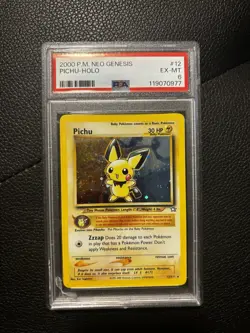 2000 Neo Genesis Pichu Holo Rare 12/111 PSA 6 Pokemon Card - Image 1