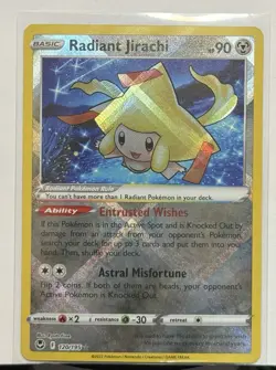 Pokemon TCG Radiant Jirachi Card 120/195 Swsh12: Sword & Shield Silver Tempest - Image 1