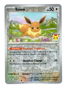 Eevee 074/131 Reverse Holo Pokemon Day 2025 Stamped Pokemon Card NM - Image 1