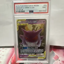 Pokemon Team Up Gengar & Mimikyu GX 53/181 Ultra Rare Holo PSA 9 - Image 1