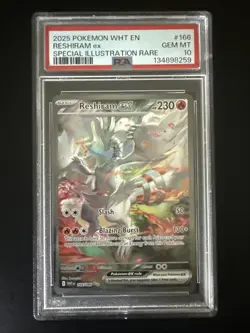 Pokemon TCG Reshiram EX White Flare Card 166/086 PSA 10 - Image 1