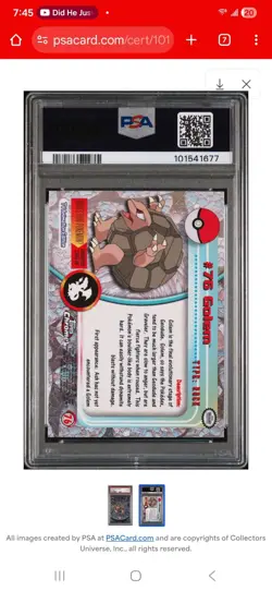 PSA 10 Topps Chrome GOLEM #76 GEM MINT Pokemon 2000 T.V. - Image 2