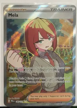 Pokemon TCG Mela 2025 Prismatic Evolutions Ultra Rare Trainer NM Condition - Image 1