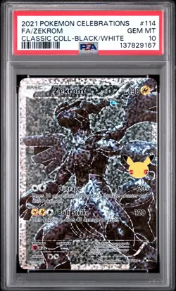 PSA 10 ZEKROM 114/114 FULL ART CELEBRATIONS CLASSIC COLLECTION POKEMON ⚡ - Image 1