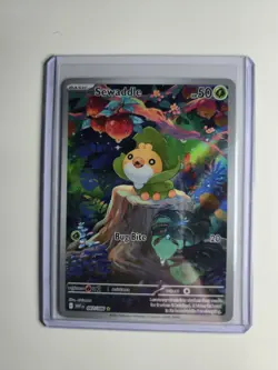 Pokemon Scarlet Violet White Flare Sewaddle Illustration Rare 087/086 Toploader - Image 2
