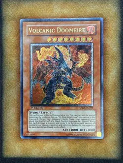 Yugioh Volcanic Doomfire FOTB-EN008 Ultimate Rare 1st Ed LP - Image 1
