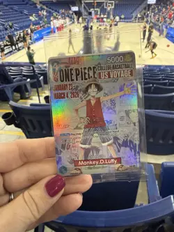 One Piece Monkey D. Luffy US Voyage College Basketball Promo Card Sealed - Image 1