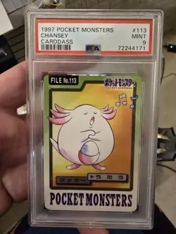 PSA 9 Chansey 113 Carddass Mint Pokemon Card Vending 1997 Pocket Monsters - Image 1