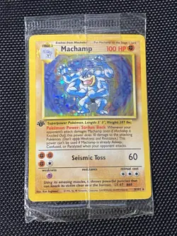 Machamp 8/102 1st Edition Sealed Holo Pokemon card Factory Cellophane - Image 1