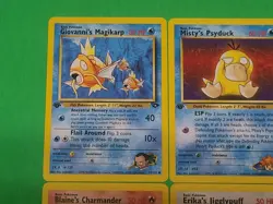 Pokemon Vintage 1st Edition GYM Challenge Cards Lot Of 4 NM Misty's Psyduck ++ - Image 2