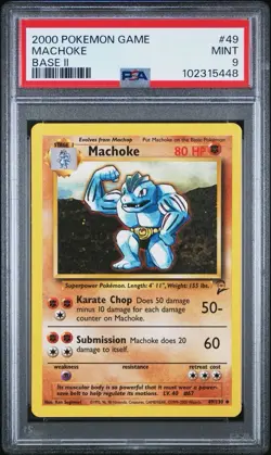 2000 Pokemon Base 2 # 49 Machoke PSA 9 Card MINT! Trusted Seller! Free Shipping! - Image 1