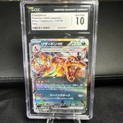CGC GEM MINT 10 Charizard EX RR 115/190 10 Shiny Treasure Japanese Pokemon - Image 1