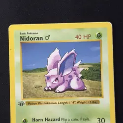 Nidoran 55/102 1st Edition Shadowless Base Set Pokemon 1999 WOTC English Vintage - Image 3