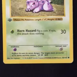 Nidoran 55/102 1st Edition Shadowless Base Set Pokemon 1999 WOTC English Vintage - Image 4