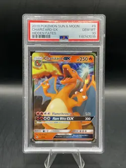 Pokemon Card Charizard GX 9/68 Ultra Rare Hidden Fates PSA 10 GEM MINT - Image 1