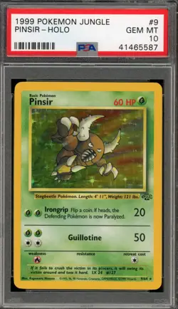 Pokemon Pinsir Jungle Unlimited Holo Rare #9 PSA 10 Gem Mint - Image 1