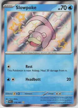 Pokemon Slowpoke Shiny Rare SV: Paldean Fates 116/091 NM - Image 1