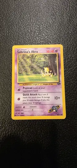 Sabrina's Abra 94/132 Gym Challenge Pokemon Card WOTC 2000 LP - Image 1