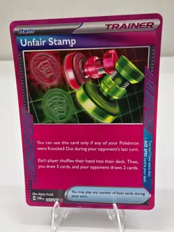 Pokemon Card TCG: Twilight Masquerade 165/167 Unfair Stamp ACE SPEC Holo Card NM - Image 1