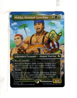 MTG SkeenAB Wakka Devoted Guardian BORDERLESS CHOCOBO TRACK FOIL from FIC. NM. - Image 1
