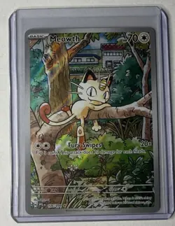 Pokemon Meowth Illustration Rare TCG Phantasmal Flames NM 106/094 2025 - Image 3