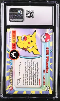 1999 Topps Pokemon TV Series 1 Pikachu #25 Rainbow Foil CGC 10 GEM MINT - Image 2