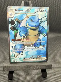 Pokemon TCG Blastoise EX 184/165 Full Art Holo Rare S&V 151 NM+ - Image 1