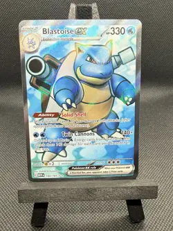 Pokemon TCG Blastoise EX 184/165 Full Art Holo Rare S&V 151 NM+ - Image 2