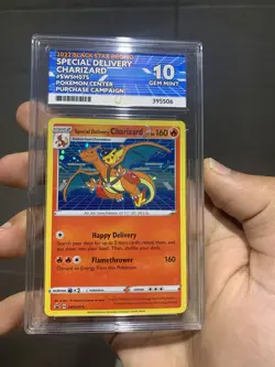 Pokemon TCG Special Delivery Charizard SWSH075 Holo Promo ACE 10 PSA 10 - Image 1