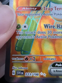 Pokemon Spidops ex 223/198 Scarlet & Violet Base Set Holo NM - Image 4