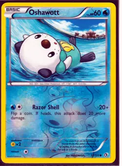 2013 OSHAWOTT 37 /113 Legendary Treasures Pokemon REVERSE HOLO - Image 1