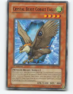 Crystal Beast Cobalt Eagle #FOTB-EN006 1st Edition Yugioh Card - Image 1