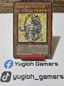 Yu-Gi-Oh Crystal Beast Topaz Tiger FOTB 1st Edition Rare Light Played - Image 1