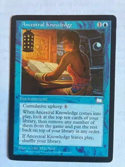 Ancestral Knowledge Magic the Gathering Weatherlight LP Regular Card MTG TCG - Image 1