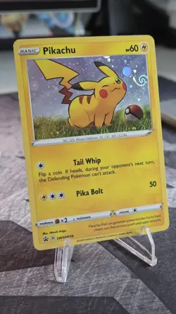 Pokemon TCG Pikachu SWSH039 Holo Black Star Promo Card 💫 Galaxy Swirl 💫 - Image 1