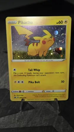 Pokemon TCG Pikachu SWSH039 Holo Black Star Promo Card 💫 Galaxy Swirl 💫 - Image 2