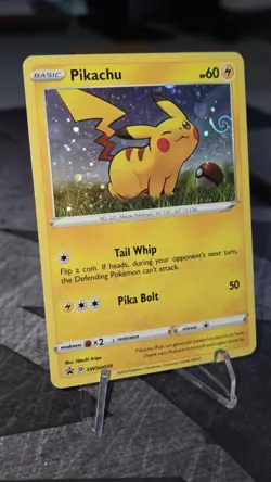 Pokemon TCG Pikachu SWSH039 Holo Black Star Promo Card 💫 Galaxy Swirl 💫 - Image 3