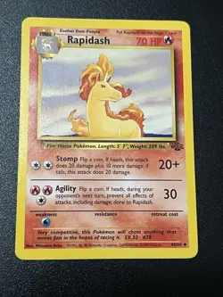 Pokemon TCG Card Rapidash 44/64 Jungle Regular 1995 LP - Image 1