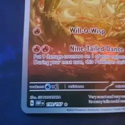Pokemon TCG Obsidian Flames Ninetails Illustration Rare Holo Card 199/197 NM - Image 4