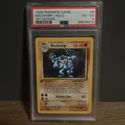 1999 Pokemon Machamp Holo 1st Edition 8/102 PSA 4 VG-EX WOTC pokemon Card Rare - Image 1
