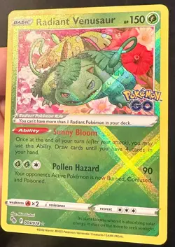 Radiant Venusaur 004/078 2022 Pokemon GO Set Pokemon Card TCG Shiny Reverse - Nm - Image 2