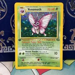 1999 Pokemon Venomoth Holo Rare 1st Edition Jungle 13/64 Card NM - Image 1
