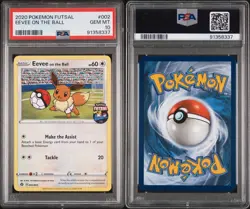 Pokemon 2020 Eevee on the Ball 002/005 Futsal Promo Regular PSA 10 - Image 1